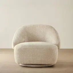 Verage II Mid Beige Woven Fabric Swivel Occasional Chair