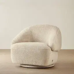Verage II Mid Beige Woven Fabric Swivel Occasional Chair