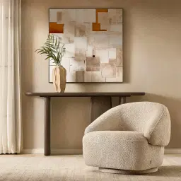 Verage II Mid Beige Woven Fabric Swivel Occasional Chair