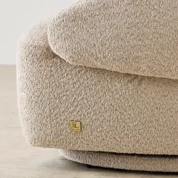 Verage II Mid Beige Woven Fabric Swivel Occasional Chair