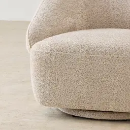 Verage II Mid Beige Woven Fabric Swivel Occasional Chair