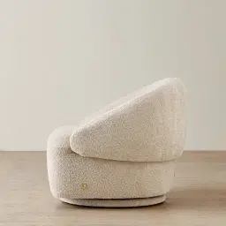 Verage II Mid Beige Woven Fabric Swivel Occasional Chair