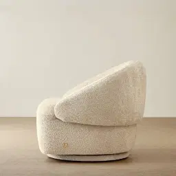 Verage II Mid Beige Woven Fabric Swivel Occasional Chair