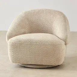 Verage II Mid Beige Woven Fabric Swivel Occasional Chair