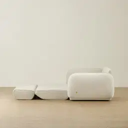Euka Stone White Fabric 2.5 Seater Sofa Bed