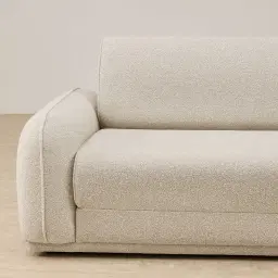 Euka Stone White Fabric 2.5 Seater Sofa Bed
