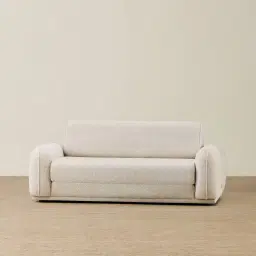 Euka Stone White Fabric 2.5 Seater Sofa Bed
