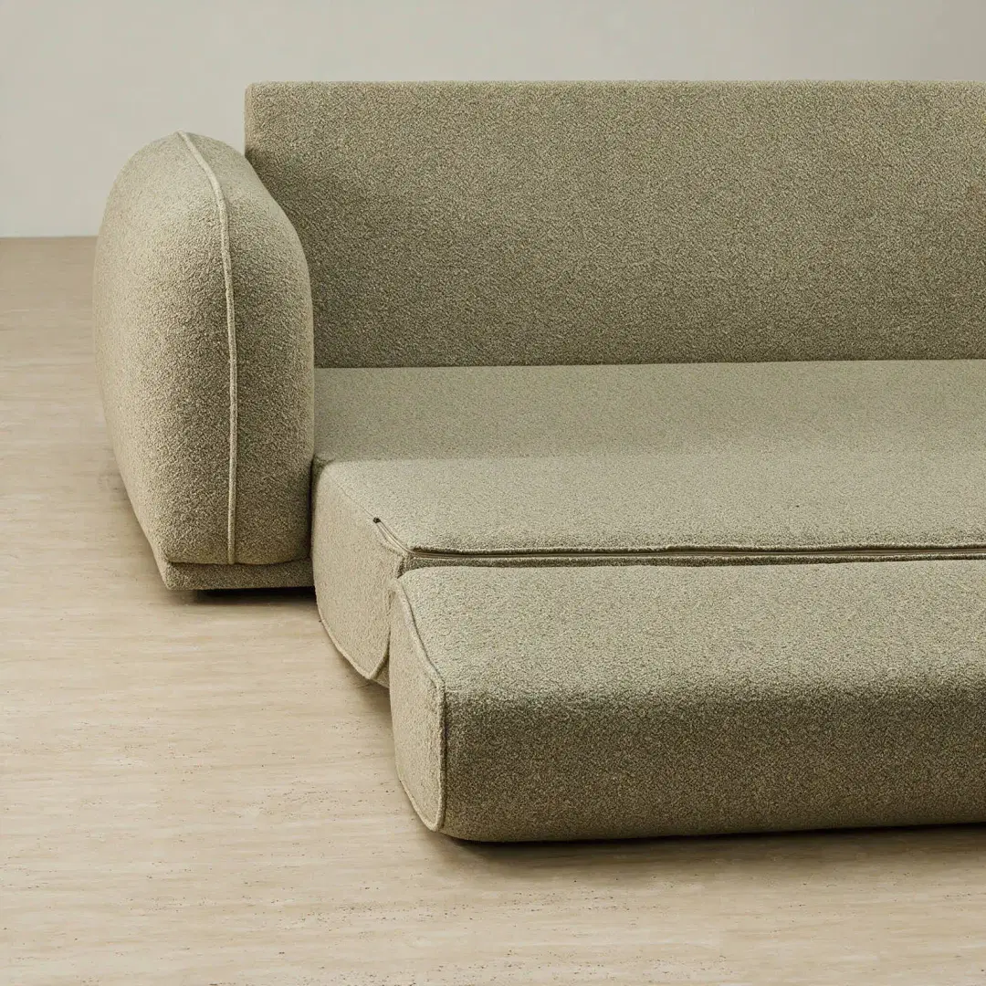 Euka Basil Green Boucle 2.5 Seater Sofa Bed | Koala Living