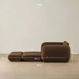 Euka Bistre Brown Boucle 2.5 Seater Sofa Bed