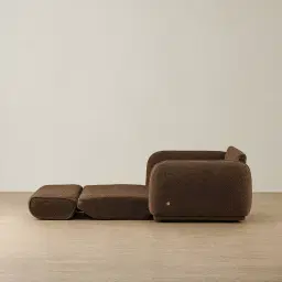 Euka Bistre Brown Boucle 2.5 Seater Sofa Bed