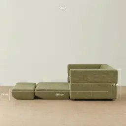 Riviera Dusty Green Chenille Fabric 3 Seater Sofa Bed
