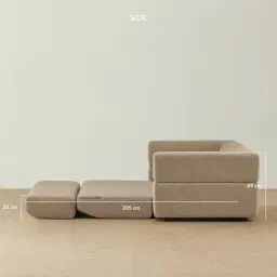Riviera Mushroom Chenille Fabric 3 Seater Sofa Bed