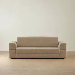 Riviera Mushroom Chenille Fabric 3 Seater Sofa Bed