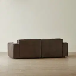 Lainey Chocolate Brown 2 Pieces Modular Leather Sofa