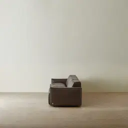 Lainey Chocolate Brown 4 Pieces Modular Leather Sofa