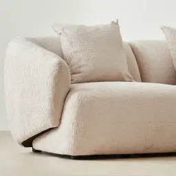 Willow Powder White Chenille Fabric 2 Pieces Modular Sofa