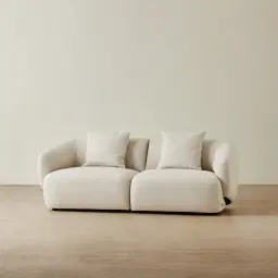 Willow Ivory Beige 2 Pieces Modular Sofa