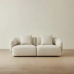 Willow Ivory Beige 2 Pieces Modular Sofa