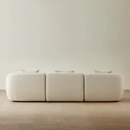 Willow Ivory Beige 3 Pieces Modular Sofa