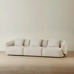 Willow Ivory Beige 3 Pieces Modular Sofa