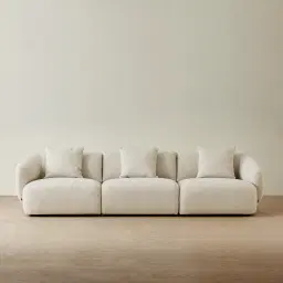 Willow Ivory Beige 3 Pieces Modular Sofa