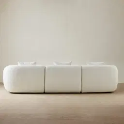 Willow Stone White 3 Pieces Modular Sofa