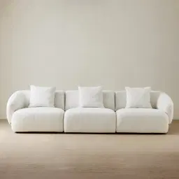 Willow Stone White 3 Pieces Modular Sofa