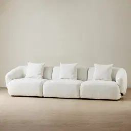 Willow Stone White 3 Pieces Modular Sofa