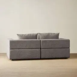 Riviera III Graphite 2 Pieces Modular Fabric Sofa