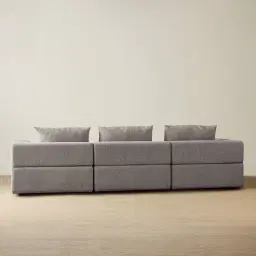 Riviera III Graphite 3 Pieces Modular Fabric Sofa