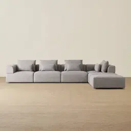 Riviera III Graphite Fabric Modular Sofa