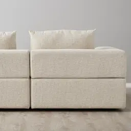Riviera III Isabelline White 2 Pieces Modular Fabric Sofa