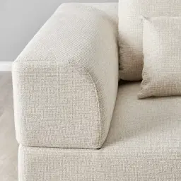 Riviera III Isabelline White 3 Pieces Modular Fabric Sofa