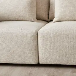 Riviera III Isabelline White 3 Pieces Modular Fabric Sofa