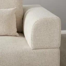 Riviera III Isabelline White 4 Pieces Modular Fabric Sofa