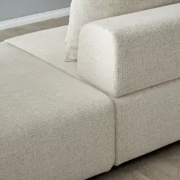 Riviera III Isabelline White Fabric Modular Sofa