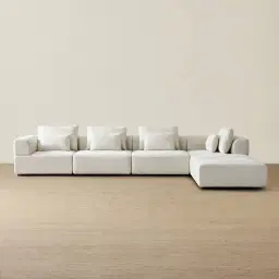 Riviera III Isabelline White Fabric Modular Sofa