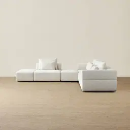 Riviera III Isabelline White Fabric Modular Sofa