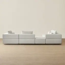 Riviera III Isabelline White Fabric Modular Sofa