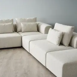 Riviera III Isabelline White Fabric Modular Sofa