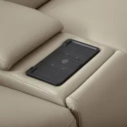 Amelie Milk Coffee Leather 2 Pieces Modular Dual Electric Recliner With Rectangle Console