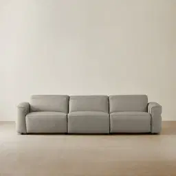 Amelie Milk Coffee Leather 3 Pieces Modular Dual Electric Recliner