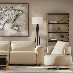 Amelie Milk Coffee Leather 4 Pieces Modular Dual Electric Recliner