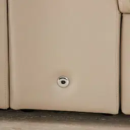 Amelie Almond Cream Leather Modular Dual Electric Recliner With Single Rectangle Console