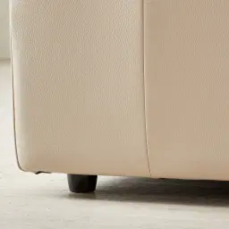 Amelie Almond Cream Leather Modular Dual Electric Recliner With Single Rectangle Console