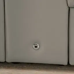 Amelie  Milk Coffee Leather Modular Dual Electric Recliner With Single Rectangle Console