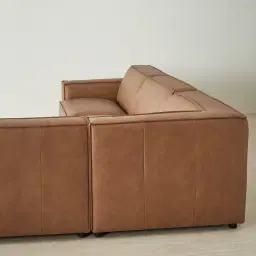 Lainey Medium Tan Modular Leather Sofa without Ottoman
