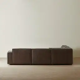 Lainey Chocolate Brown Modular Leather Sofa without Ottoman