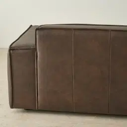 Lainey Chocolate Brown 3 Pieces Modular Leather Sofa with Corner