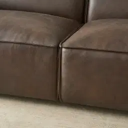 Lainey Chocolate Brown 3 Pieces Modular Leather Sofa with Corner